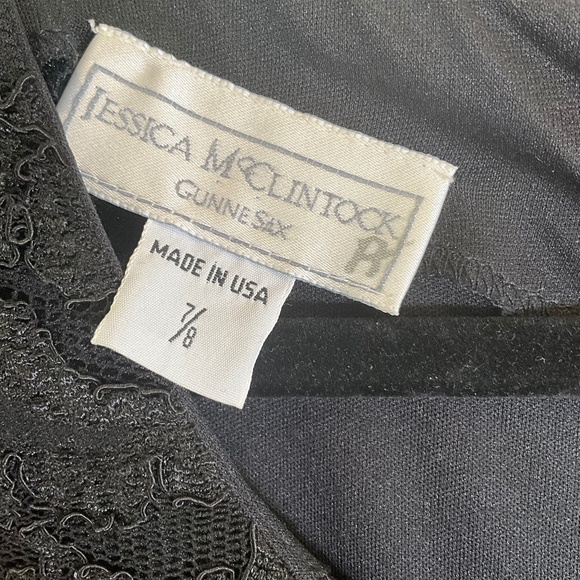 VTG Jessica McClintock Gunne Sax WEDNESDAY Halloween Costume Black Junior 7/8 - Picture 9 of 12